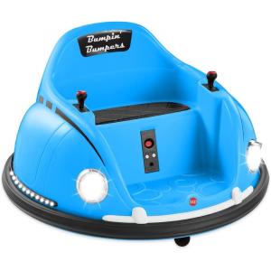imageBest Choice Products 6V Electric Kids Ride On Bumpin Bumper Car 15  6 Years Old Parent Remote Control 360 Degree Spin Lights Sounds  PinkLight Blue