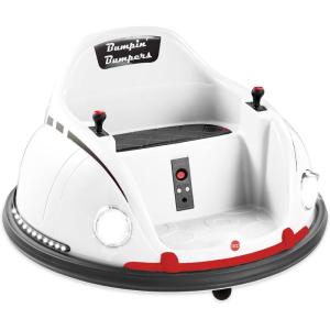 imageBest Choice Products 6V Electric Kids Ride On Bumpin Bumper Car 15  6 Years Old Parent Remote Control 360 Degree Spin Lights Sounds  PinkWhite