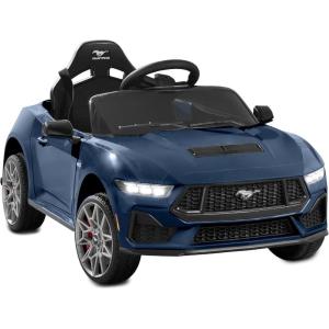 imageBest Choice Products Kids 12V Electric Ride On Car Officially Licensed Ford Mustang wParent Control LED Lights 2 Speeds Bluetooth  YellowBlue