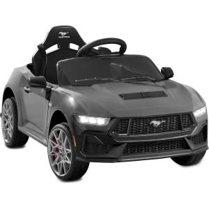 imageBest Choice Products Kids 12V Electric Ride On Car Officially Licensed Ford Mustang wParent Control LED Lights 2 Speeds Bluetooth  YellowGray