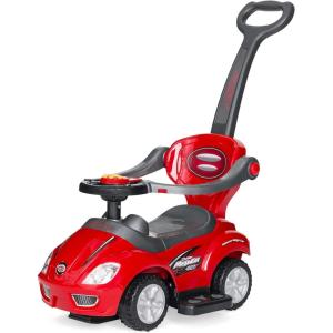 imageBest Choice Products Kids 3in1 Push and Pedal Car Toddler Ride On wHandle Horn Music  RedRed