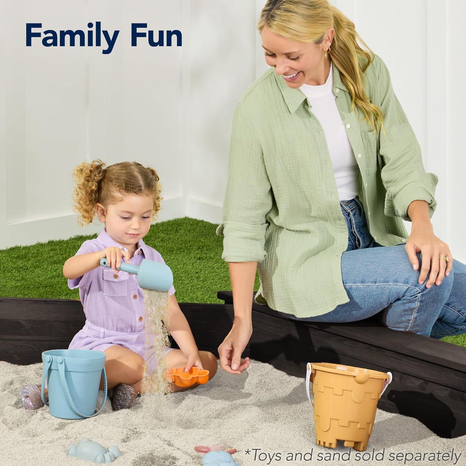 imageBest Choice Products Kids Large Octagonal Wooden Outdoor Sandbox with Cover w 4 Reinforced Benches 8 Seats XL Sandpit Bottom Liner  BrownEspresso