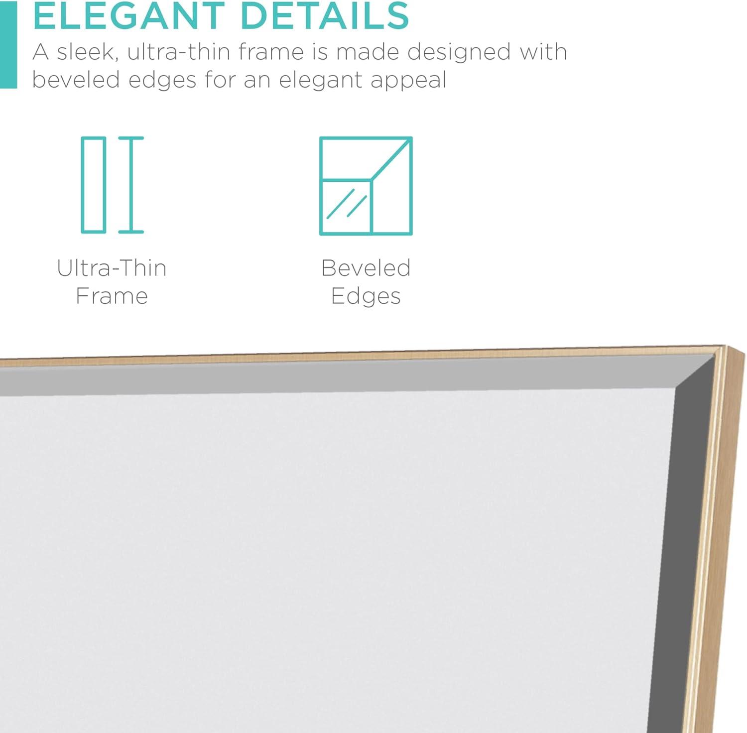 imageBest Choice Products Large 65x22in Full Length Mirror Rectangular Hanging ampamp Leaning Floor Mirror for Bedroom Living Room Vertical Horizontal wHigh Clarity Beveled Edges AntiBlast Film  GoldGold
