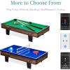 imageBest Choice Products 11in1 Kids Combo Game Table Set for Home Game Room wPing Pong Foosball Table Hockey Chess Checkers Shuffleboard Bowling 5 Accessory BagsDark Wood