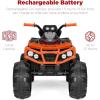 imageBest Choice Products 12V Kids RideOn Electric ATV 4Wheeler Quad Car Toy wBluetooth Audio 37mph Max Speed Treaded Tires LED Headlights Radio  BlackBlackOrange