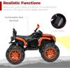 imageBest Choice Products 12V Kids RideOn Electric ATV 4Wheeler Quad Car Toy wBluetooth Audio 37mph Max Speed Treaded Tires LED Headlights Radio  BlackBlackOrange