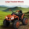 imageBest Choice Products 12V Kids RideOn Electric ATV 4Wheeler Quad Car Toy wBluetooth Audio 37mph Max Speed Treaded Tires LED Headlights Radio  BlackBlackOrange