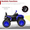 imageBest Choice Products 12V Kids RideOn Electric ATV 4Wheeler Quad Car Toy wBluetooth Audio 37mph Max Speed Treaded Tires LED Headlights Radio  BlackBlue