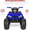 imageBest Choice Products 12V Kids RideOn Electric ATV 4Wheeler Quad Car Toy wBluetooth Audio 37mph Max Speed Treaded Tires LED Headlights Radio  BlackBlue