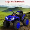 imageBest Choice Products 12V Kids RideOn Electric ATV 4Wheeler Quad Car Toy wBluetooth Audio 37mph Max Speed Treaded Tires LED Headlights Radio  BlackBlue