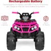 imageBest Choice Products 12V Kids RideOn Electric ATV 4Wheeler Quad Car Toy wBluetooth Audio 37mph Max Speed Treaded Tires LED Headlights Radio  BlackHot Pink