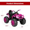 imageBest Choice Products 12V Kids RideOn Electric ATV 4Wheeler Quad Car Toy wBluetooth Audio 37mph Max Speed Treaded Tires LED Headlights Radio  BlackHot Pink