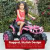 imageBest Choice Products 12V Kids RideOn Electric ATV 4Wheeler Quad Car Toy wBluetooth Audio 37mph Max Speed Treaded Tires LED Headlights Radio  BlackPink