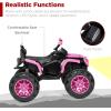 imageBest Choice Products 12V Kids RideOn Electric ATV 4Wheeler Quad Car Toy wBluetooth Audio 37mph Max Speed Treaded Tires LED Headlights Radio  BlackPink