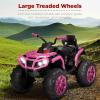 imageBest Choice Products 12V Kids RideOn Electric ATV 4Wheeler Quad Car Toy wBluetooth Audio 37mph Max Speed Treaded Tires LED Headlights Radio  BlackPink