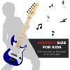 imageBest Choice Products 30in Beginners Electric Guitar Beginner Starter Kit w 5W Amplifier Strap Gig Bag Strings Picks  BlackMetallic Blue