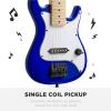 imageBest Choice Products 30in Beginners Electric Guitar Beginner Starter Kit w 5W Amplifier Strap Gig Bag Strings Picks  BlackMetallic Blue