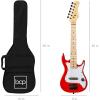 imageBest Choice Products 30in Beginners Electric Guitar Beginner Starter Kit w 5W Amplifier Strap Gig Bag Strings Picks  BlackMetallic Red