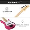 imageBest Choice Products 30in Beginners Electric Guitar Beginner Starter Kit w 5W Amplifier Strap Gig Bag Strings Picks  BlackPink Sparkle