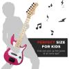 imageBest Choice Products 30in Beginners Electric Guitar Beginner Starter Kit w 5W Amplifier Strap Gig Bag Strings Picks  BlackPink Sparkle