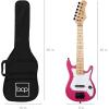 imageBest Choice Products 30in Beginners Electric Guitar Beginner Starter Kit w 5W Amplifier Strap Gig Bag Strings Picks  BlackPink Sparkle