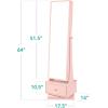 imageBest Choice Products 360 Swivel Mirrored Jewelry Cabinet Standing Armoire Makeup Storage Organizer wLEDlit Mirror 3 Shelves  WhiteDusty Pink