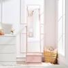 imageBest Choice Products 360 Swivel Mirrored Jewelry Cabinet Standing Armoire Makeup Storage Organizer wLEDlit Mirror 3 Shelves  WhiteWhite