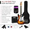 imageBest Choice Products 39in Full Size Beginner Electric Guitar Starter Kit wCase Strap 10W Amp Strings Pick Tremolo Bar  Sunburst3 Color Sunburst
