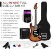 imageBest Choice Products 39in Full Size Beginner Electric Guitar Starter Kit wCase Strap 10W Amp Strings Pick Tremolo Bar  SunburstBourbon