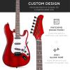 imageBest Choice Products 39in Full Size Beginner Electric Guitar Starter Kit wCase Strap 10W Amp Strings Pick Tremolo Bar  SunburstCherry Red