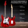 imageBest Choice Products 39in Full Size Beginner Electric Guitar Starter Kit wCase Strap 10W Amp Strings Pick Tremolo Bar  SunburstCherry Red