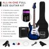 imageBest Choice Products 39in Full Size Beginner Electric Guitar Starter Kit wCase Strap 10W Amp Strings Pick Tremolo Bar  SunburstHollywood Blue