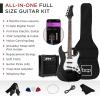 imageBest Choice Products 39in Full Size Beginner Electric Guitar Starter Kit wCase Strap 10W Amp Strings Pick Tremolo Bar  SunburstJet Black