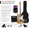 imageBest Choice Products 39in Full Size Beginner Electric Guitar Starter Kit wCase Strap 10W Amp Strings Pick Tremolo Bar  SunburstNatural