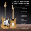 imageBest Choice Products 39in Full Size Beginner Electric Guitar Starter Kit wCase Strap 10W Amp Strings Pick Tremolo Bar  SunburstNatural