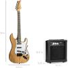imageBest Choice Products 39in Full Size Beginner Electric Guitar Starter Kit wCase Strap 10W Amp Strings Pick Tremolo Bar  SunburstNatural