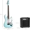 imageBest Choice Products 39in Full Size Beginner Electric Guitar Starter Kit wCase Strap 10W Amp Strings Pick Tremolo Bar  SunburstPowder Blue