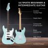 imageBest Choice Products 39in Full Size Beginner Electric Guitar Starter Kit wCase Strap 10W Amp Strings Pick Tremolo Bar  SunburstPowder Blue