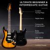 imageBest Choice Products 39in Full Size Beginner Electric Guitar Starter Kit wCase Strap 10W Amp Strings Pick Tremolo Bar  SunburstSunburst