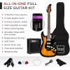 imageBest Choice Products 39in Full Size Beginner Electric Guitar Starter Kit wCase Strap 10W Amp Strings Pick Tremolo Bar  SunburstSunburst