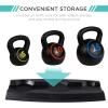 imageBest Choice Products 3Piece Kettlebell Set with Storage Rack HDPE Coated Exercise Fitness Concrete Weights for Home Gym Strength Training HIIT Workout 5lb 10lb 15lb