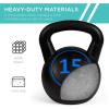 imageBest Choice Products 3Piece Kettlebell Set with Storage Rack HDPE Coated Exercise Fitness Concrete Weights for Home Gym Strength Training HIIT Workout 5lb 10lb 15lb