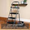 imageBest Choice Products 3Step Ladder with Tool Tray Portable Folding Wide AntiSlip Step Stool Hand Grip for Home and Office 330lb Capacity