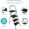 imageBest Choice Products 3Step Ladder with Tool Tray Portable Folding Wide AntiSlip Step Stool Hand Grip for Home and Office 330lb Capacity