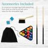 imageBest Choice Products 40in Tabletop Billiard Table Pool Arcade Game Table for Living Room Game Room w 2 Cue Sticks Ball Set Storage BagWalnut