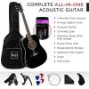 imageBest Choice Products 41in Full Size Beginner All Wood Acoustic Guitar Starter Set wGig Bag Strap Capo Strings Picks  SunburstBlack