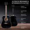 imageBest Choice Products 41in Full Size Beginner All Wood Acoustic Guitar Starter Set wGig Bag Strap Capo Strings Picks  SunburstBlack