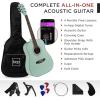 imageBest Choice Products 41in Full Size Beginner All Wood Acoustic Guitar Starter Set wGig Bag Strap Capo Strings Picks  SunburstSocal Green