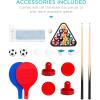 imageBest Choice Products 4in1 Multi Game Table Childrens Combination Arcade Set for Home Play Room Rec Room wPool Billiards Air Hockey Foosball and Table TennisNatural
