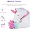 imageBest Choice Products 52in Kids Extra Large Plush Unicorn LifeSize Stuffed Animal Toy wRainbow Details  Soft White FurWhite